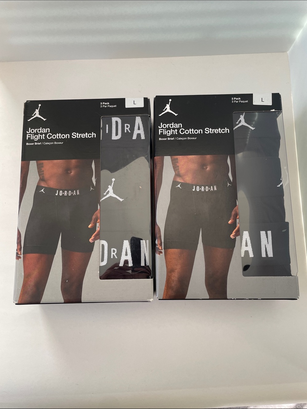 NWT Jordan Flight Cotton Stretch Boxer Briefs 3Pk L Lot of 2